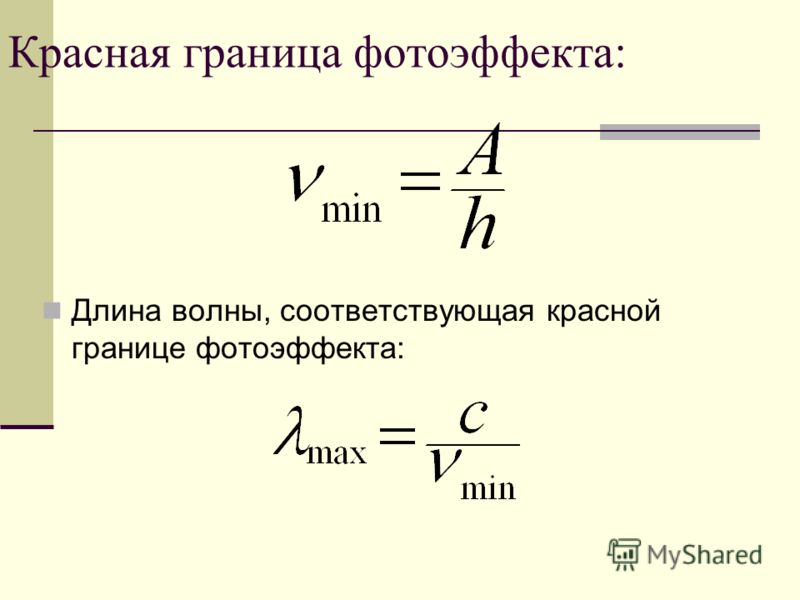 Работа выхода фотоэффект