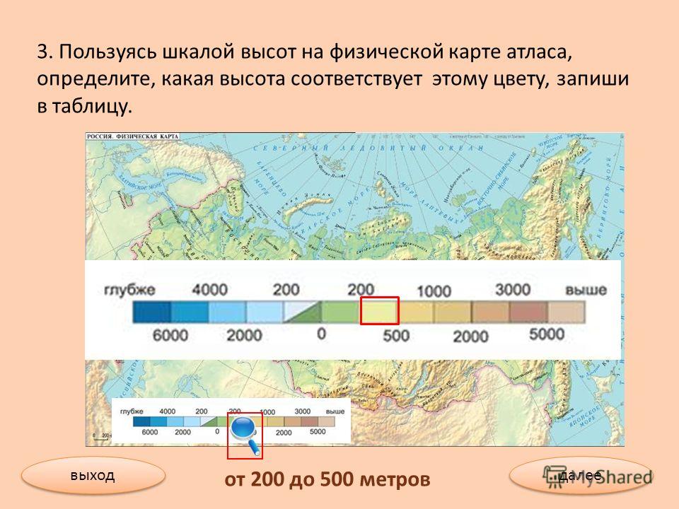 На какой высоте над уровнем находится. Шкала высот на физической карте. Шкала глубин. Шкала высот и глубин на карте. Шкала глубин и высот в метрах.