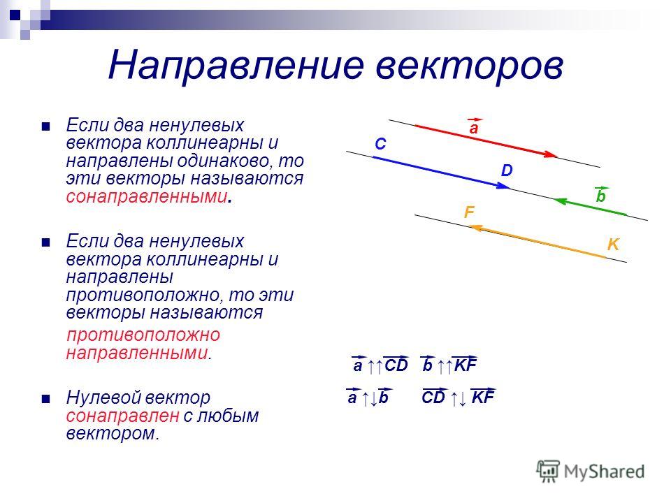 Сонаправленные векторы изображены на рисунке