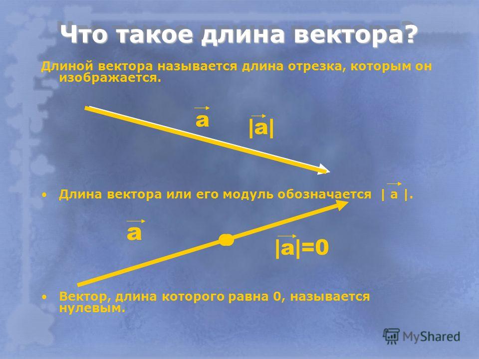 Что называется длиной вектора