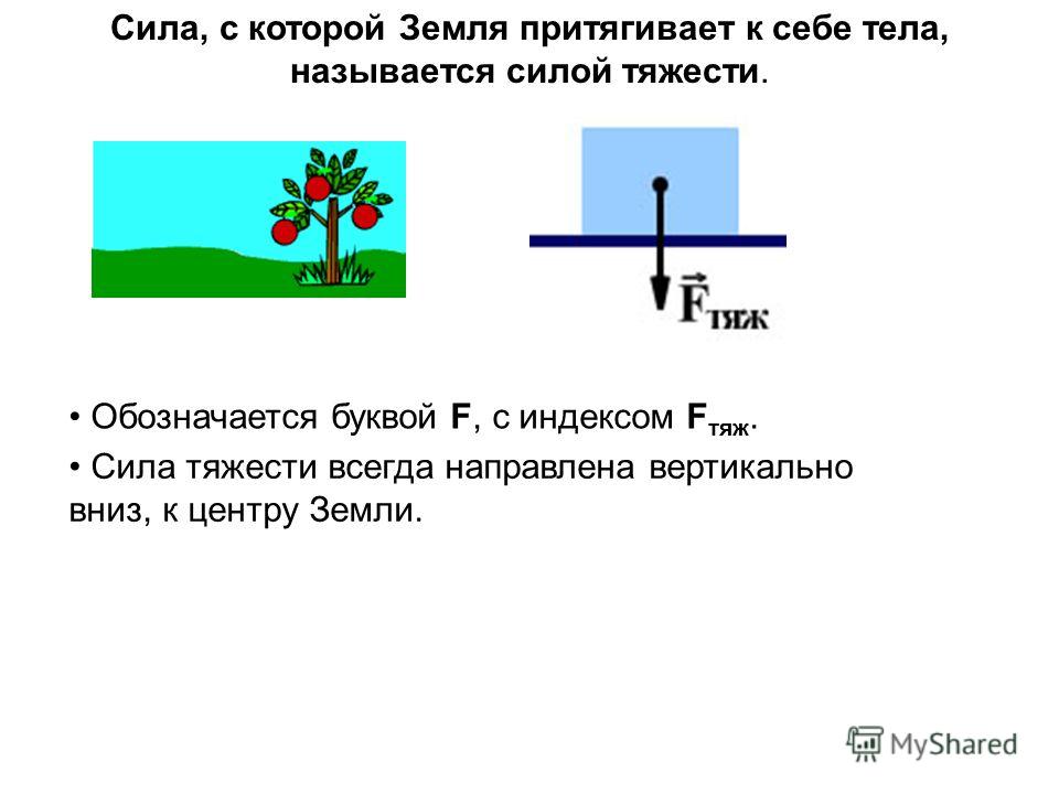 Сила с которой земля притягивает тела