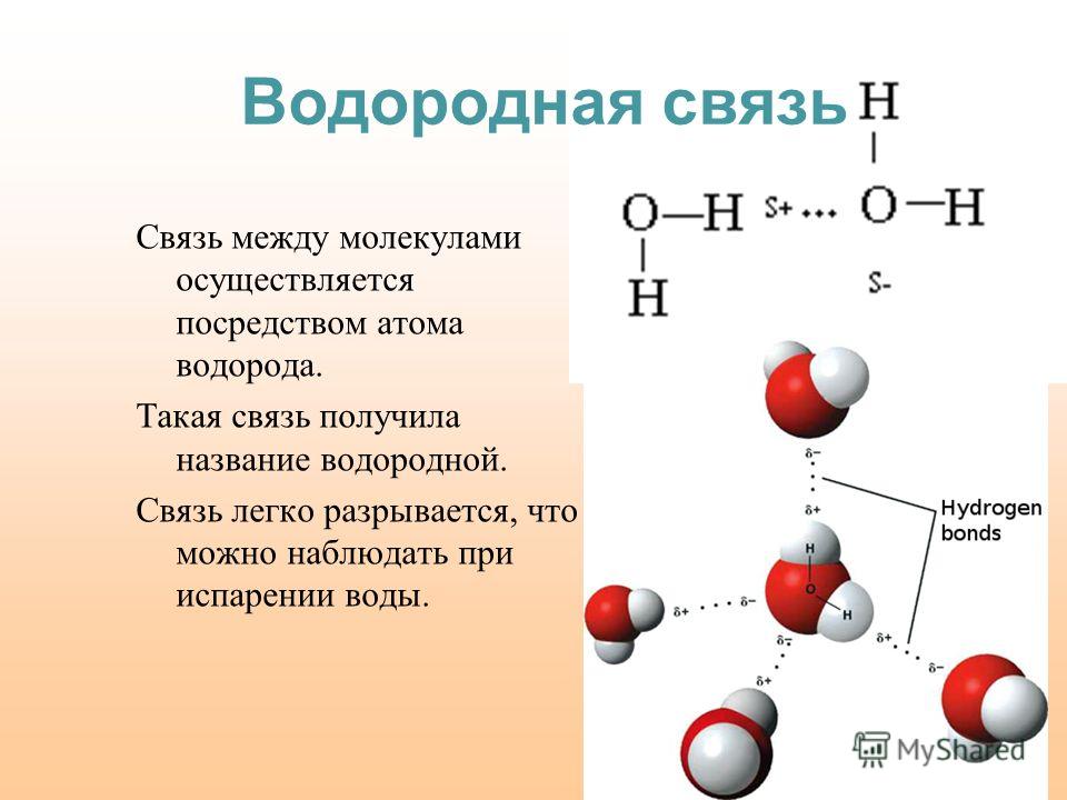 Виды химической связи водородная связь