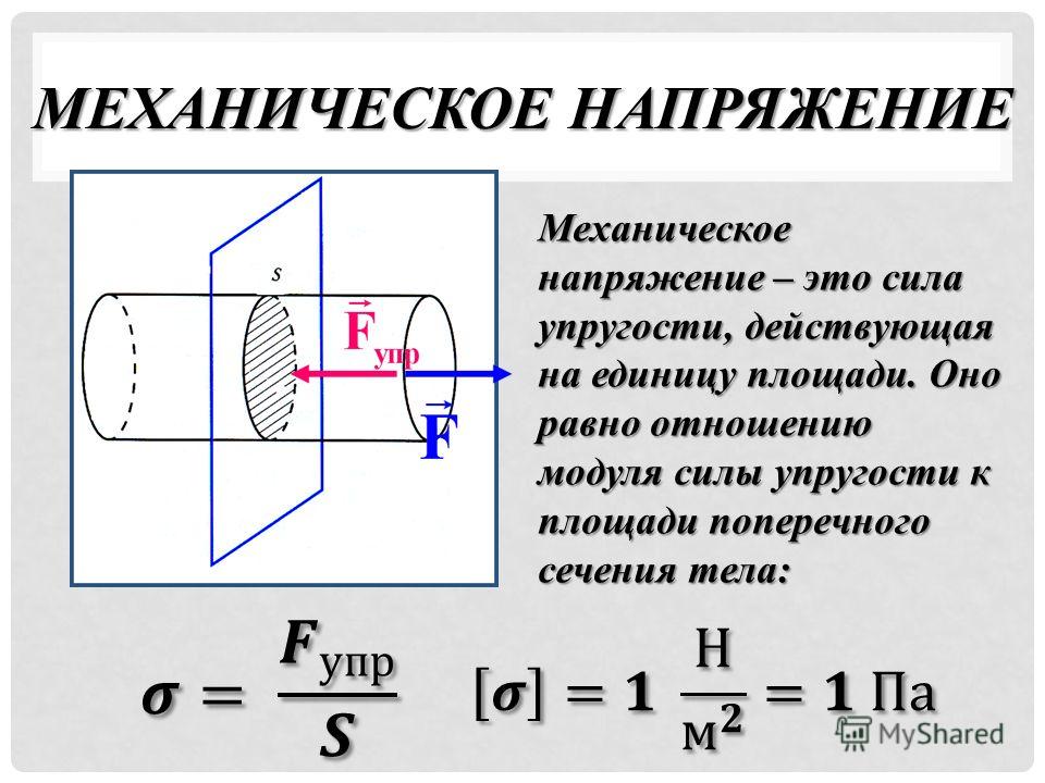 Напряжение механизмов. Механическое напряжение формула. Механические напряжения техническая механика. Формула механического напряжения физика. Сила упругости механическое напряжение.