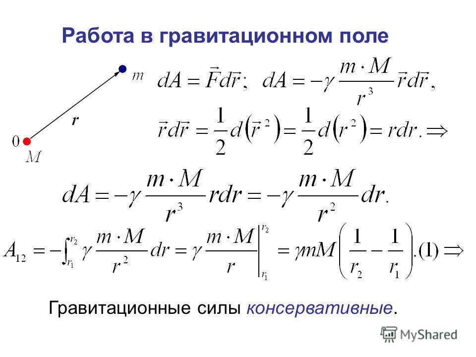 Потенциальная энергия в поле тяжести