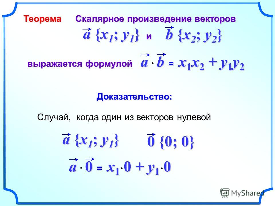 Скалярное произведение двух векторов a b. Теорема о скалярном произведении векторов. Скалярное произведение векторов доказательство. Скалярное произведение векторов доказательство теоремы. Скалярное произведение векторов формула.