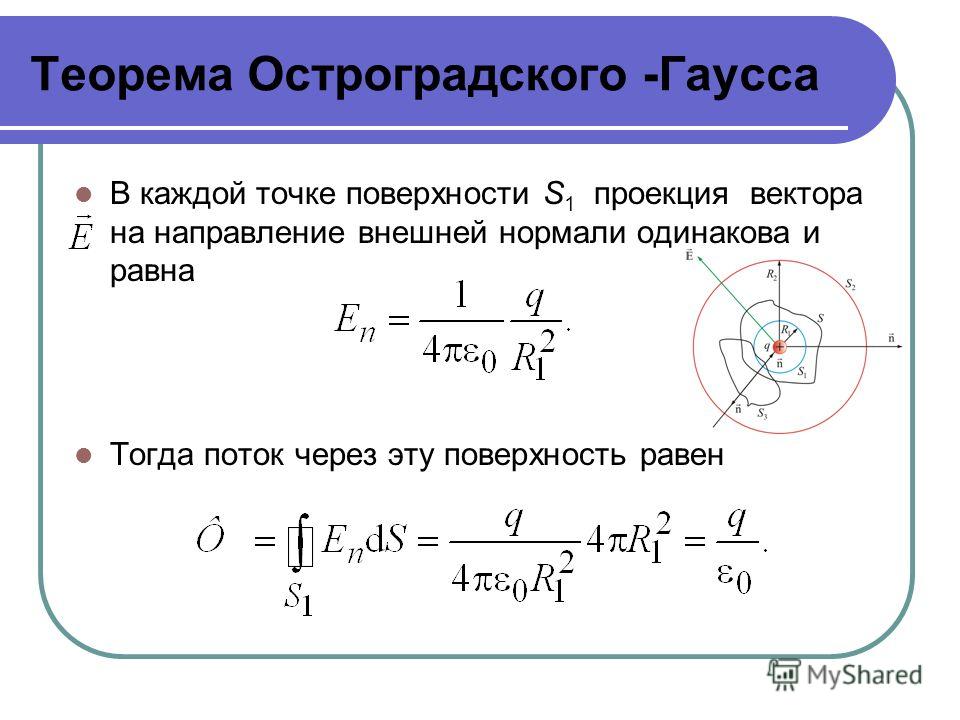 Теорема остроградского гаусса для электрического поля