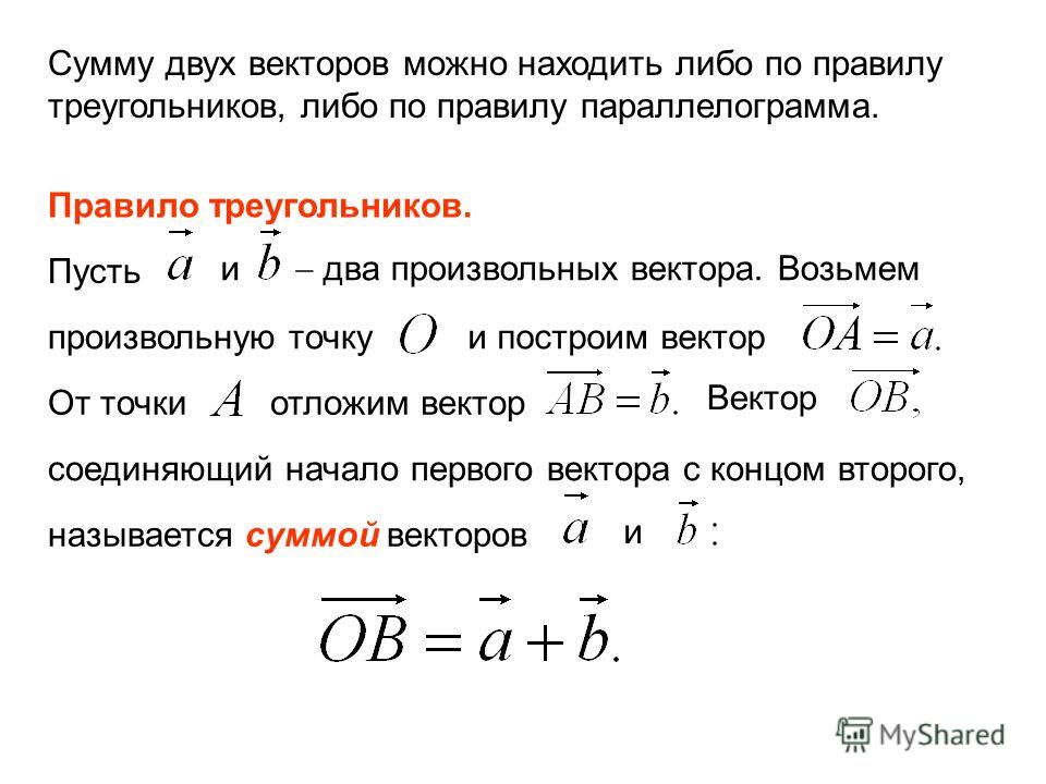 Момент вектора. Модуль суммы двух векторов. Произвольный вектор. Определение суммы двух векторов. Сумма 2 векторов правило.