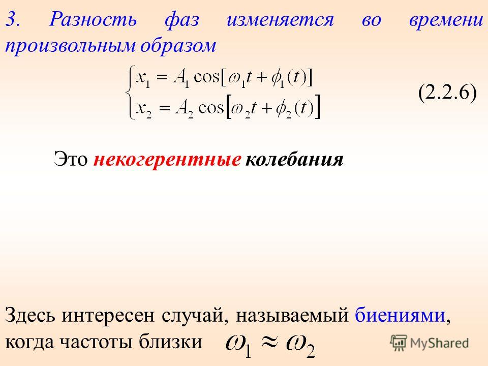 Разность фаз двух точек