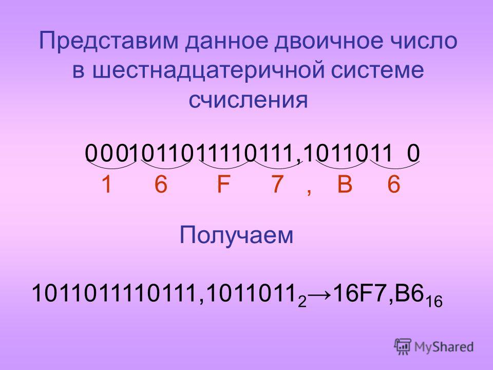 Числа в шестнадцатеричной системе счисления