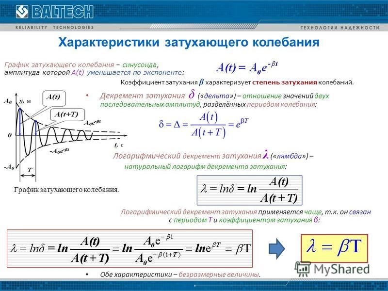 Коэффициент затухания затухающих колебаний