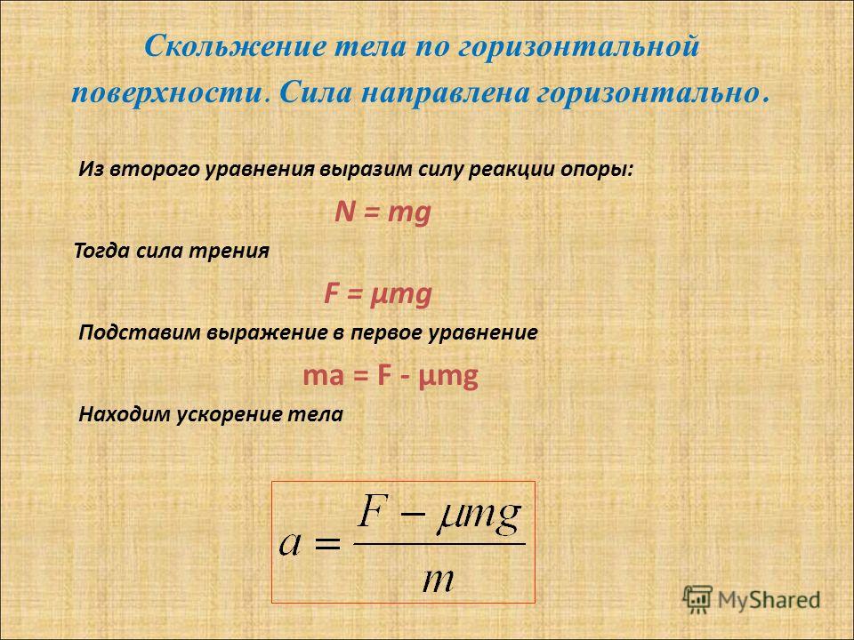 Сила скольжения формула