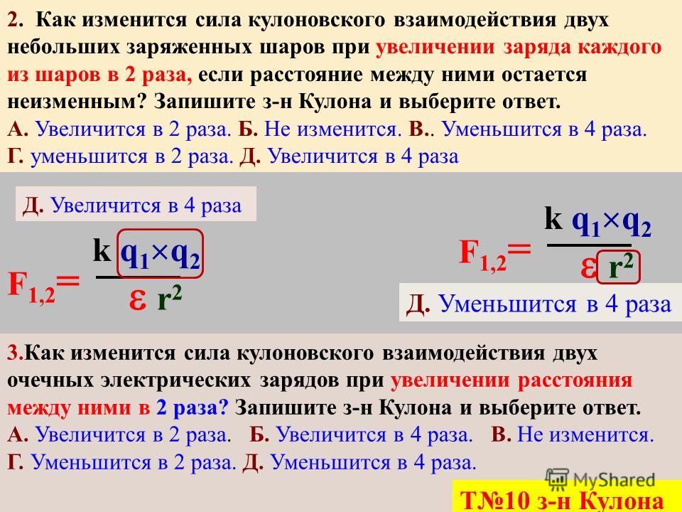 Как изменится сила взаимодействия двух зарядов