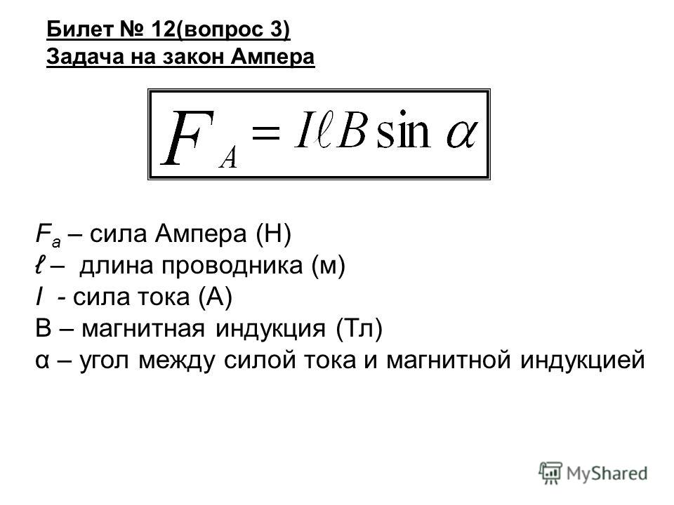 Формула модуля силы