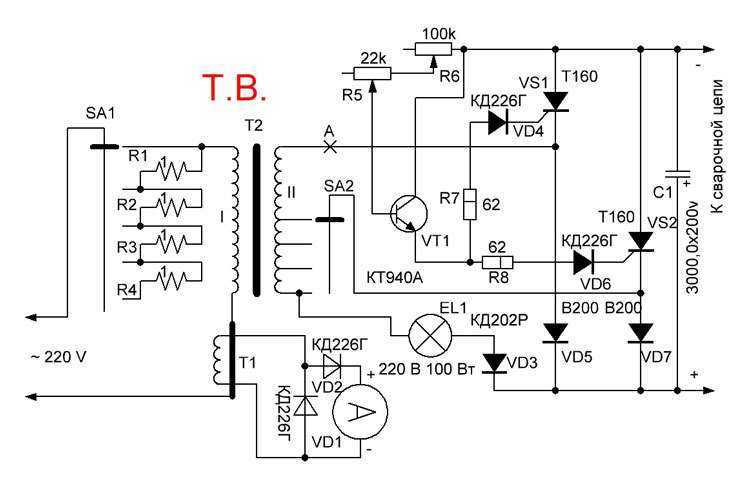 Аппарат регулятор тока. Регулятор сварочного тока тиристорах тс160. Тиристорный регулятор тока для сварочного аппарата схема. Сварочный аппарат на тиристорах т160. Схема тиристорного регулятора тока в сварочном полуавтомате.