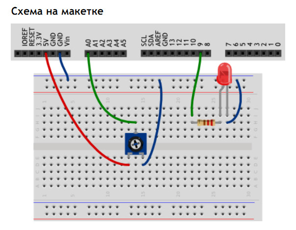 Макетная плата ардуино схема