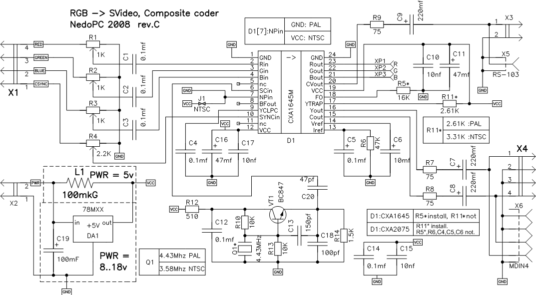 Схему самому. Pal Coder для ZX Spectrum. Инвертор видеосигнала схема. RGB Pal кодер cxa1645. ZX Spectrum схема RGB.