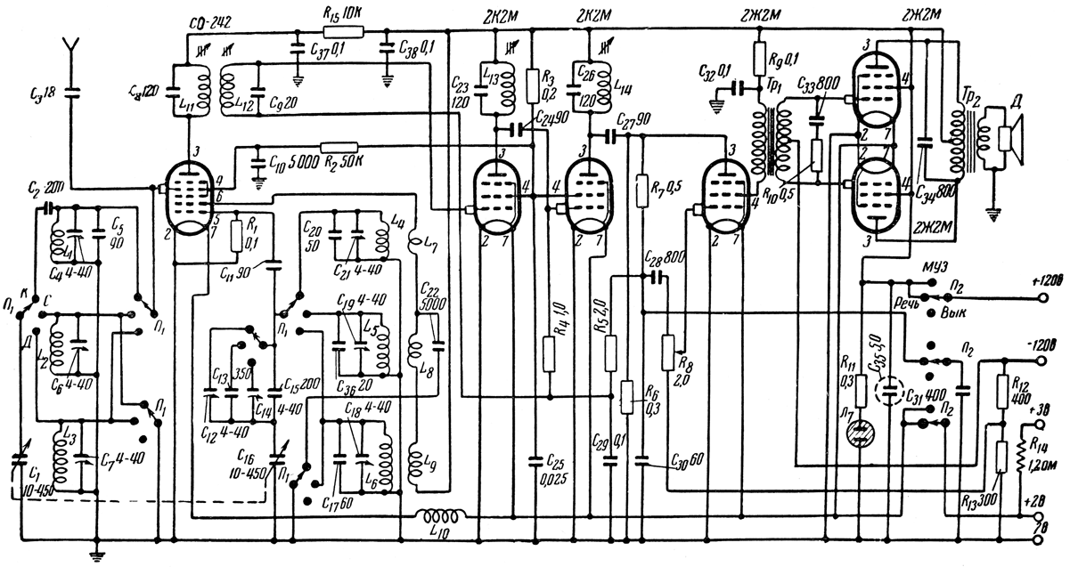 Ламповые приемники схема