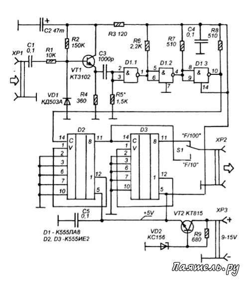 Принципиальная схема частотомера схема