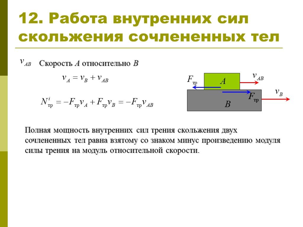 Кинетическая сила трения