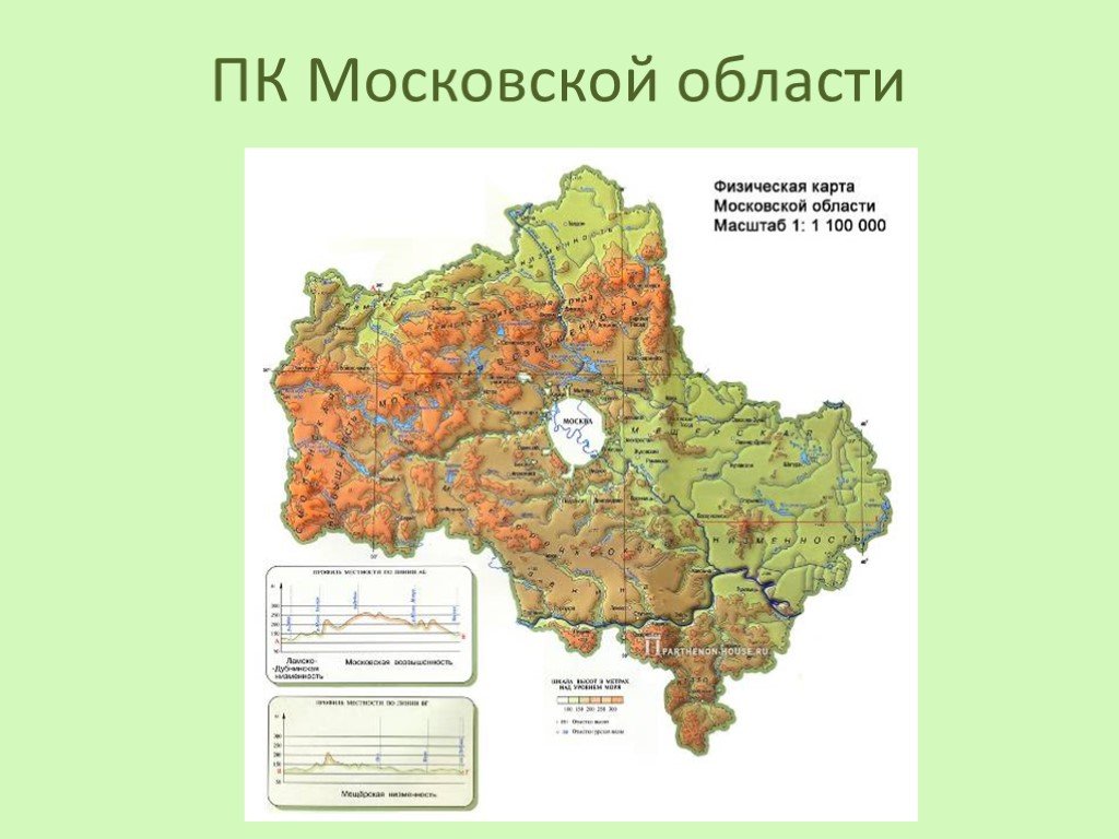 Рельефная карта московской области с высотами