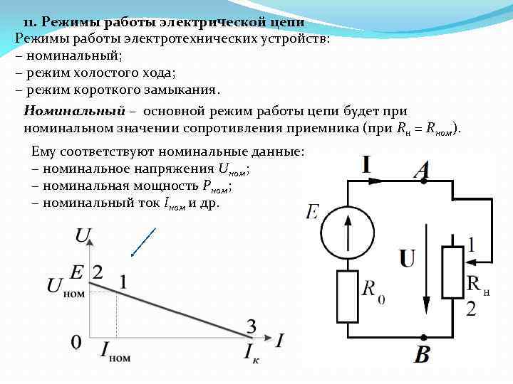 Представленной внешней характеристике источника эдс соответствует схема