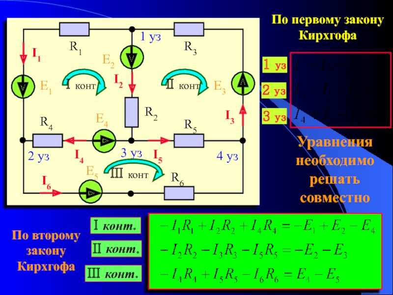 Правило киргофа схема