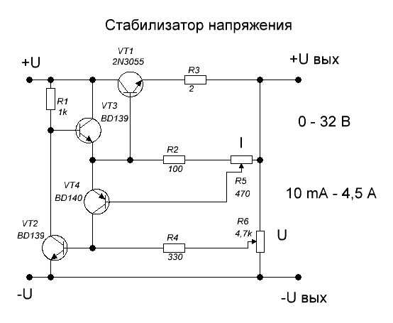 Схема тока и напряжения