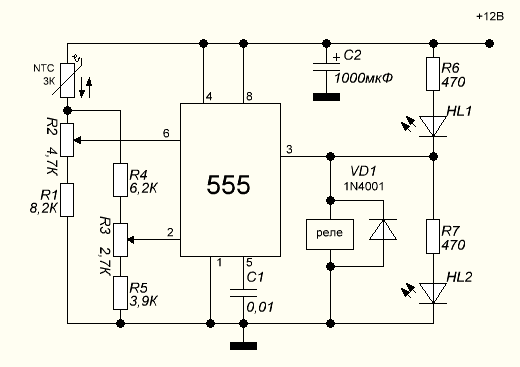 555 микросхема схема включения