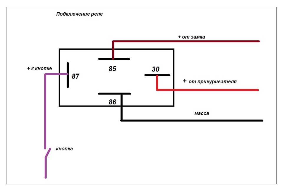 Схема подключения прикуривателя через реле