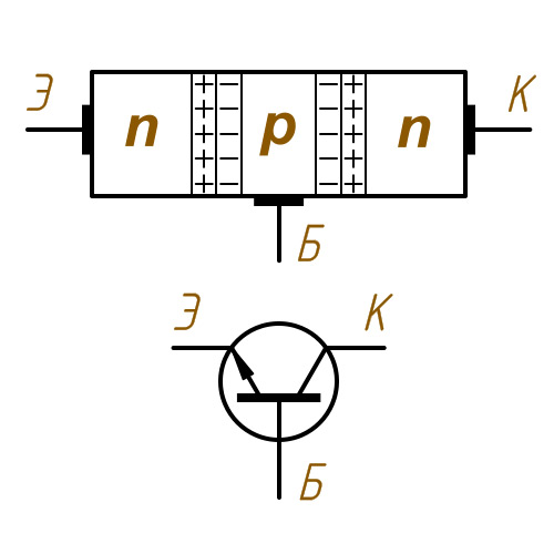 Обозначение npn транзистора на схеме