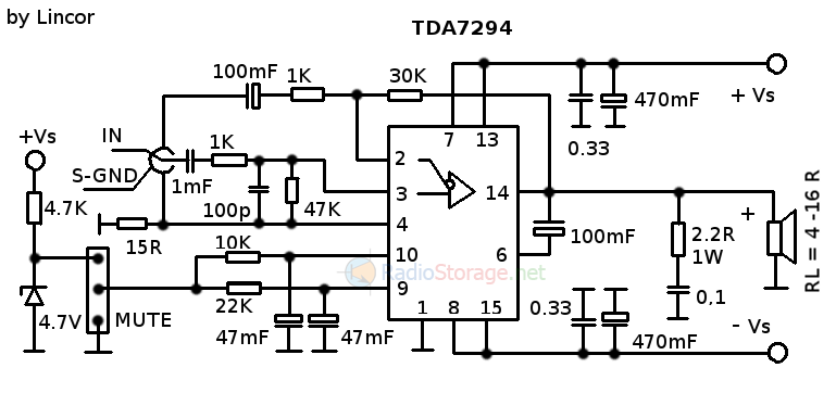 Схема включения tda7296