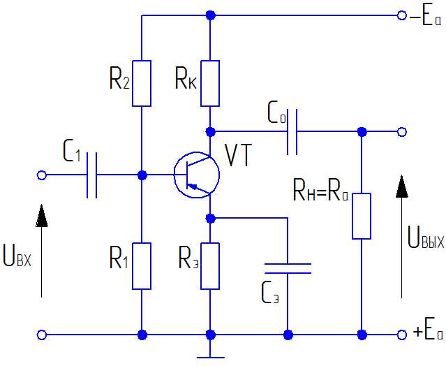 Расчет транзисторного усилителя по схеме с общим эмиттером