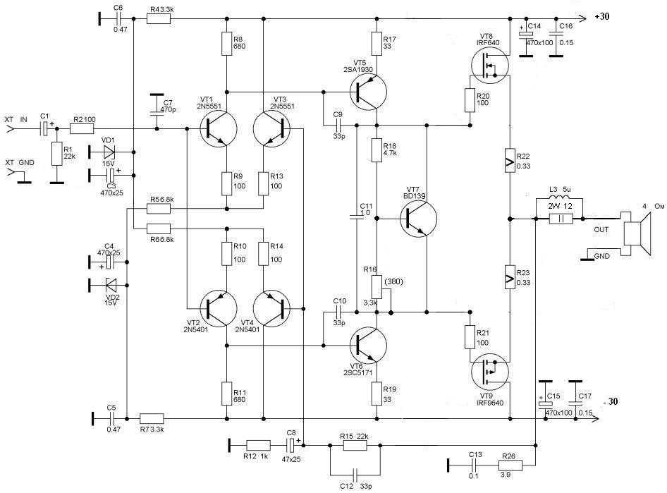 Предусилитель для ланзара схема