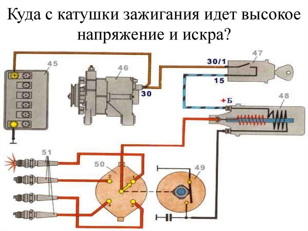 Схема подключения зажигания