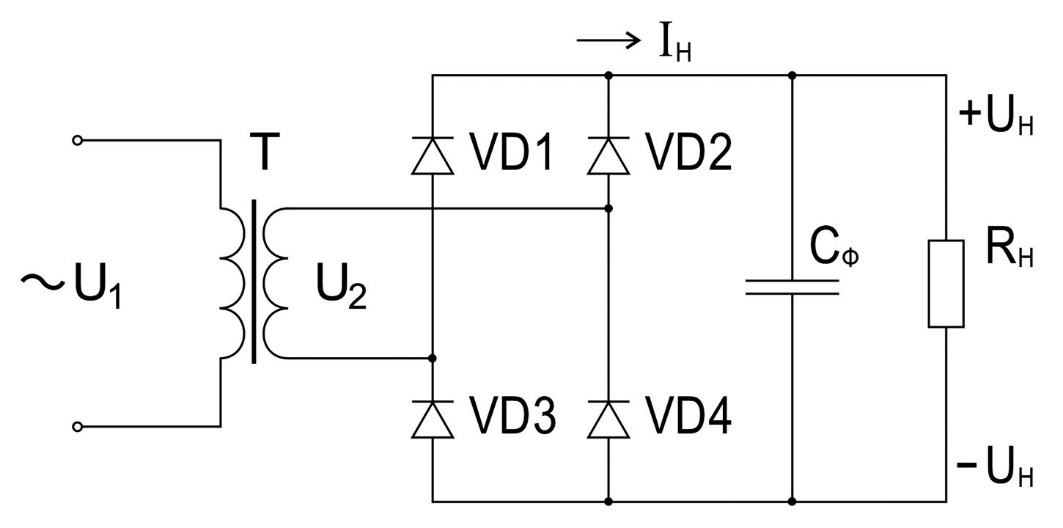 Схемы выпрямления переменного тока в постоянный