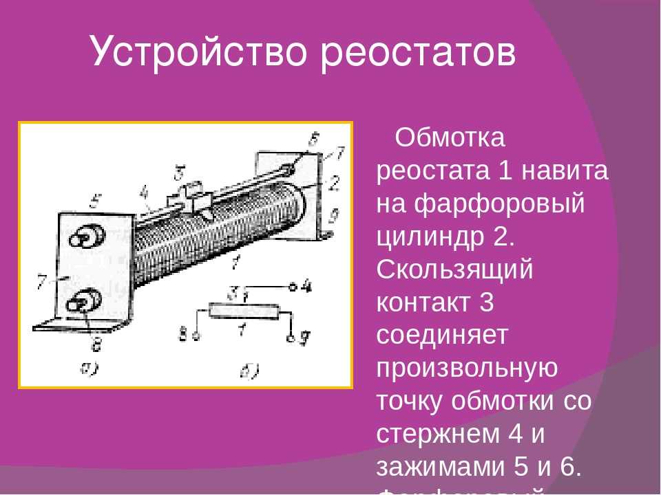 Реостат принцип работы. Ползунковый реостат физика 8. Конструкция реостата. Устройство ползункового реостата. Устройство реостата схема.