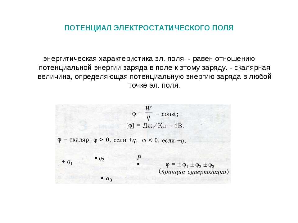 Потенциальная энергия тела в электростатическом поле