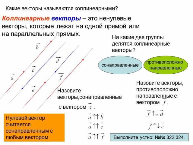 Три коллинеарные векторы