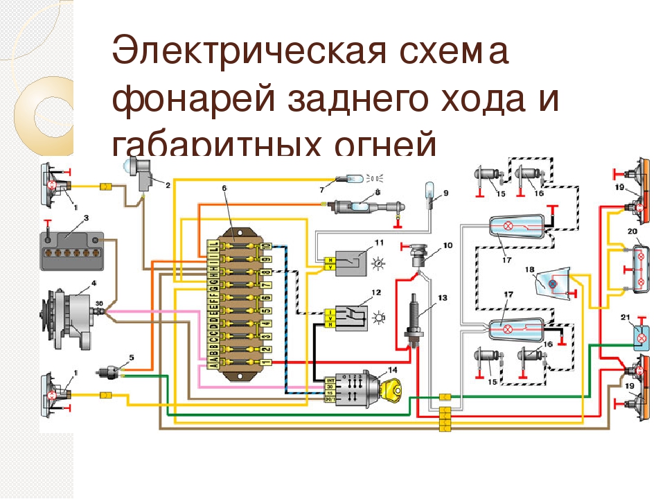 Схема электропроводки 2101