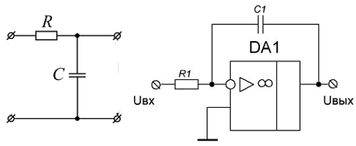 Через простой. Интегратор схема RC. Схема дифференциатора на ОУ. RC интегратор схема на ОУ. Пассивный интегратор схема.