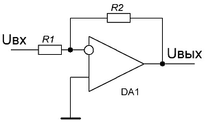 Схема инвертирующего усилителя