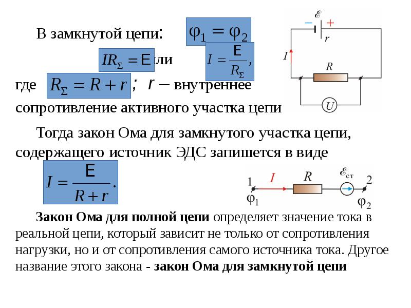 Эдс и внутреннее сопротивление источника тока