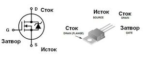 Сток исток затвор на схеме