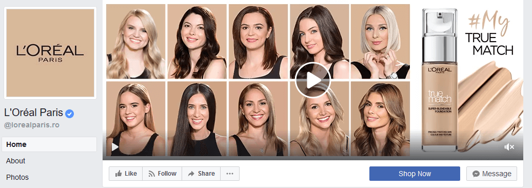 L’Oreal HTML5 Facebook video cover