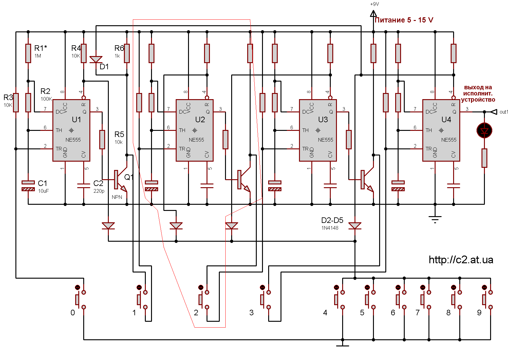 Схема электронного замка. Таймер 555 Sprint Layout. Кодовый замок на микросхеме 4017. Принципиальная схема ne555. 555 Схем на таймере 555.