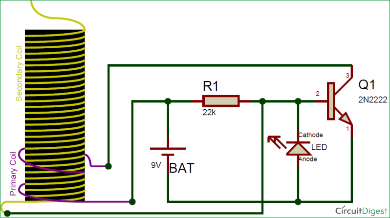 DIY mini tesla coil circuit diagram 9v
