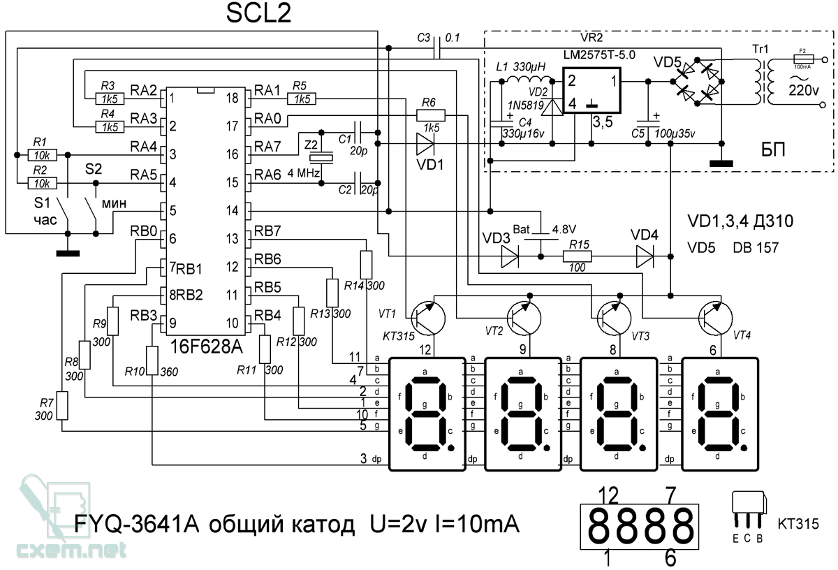 Электронная схема f