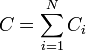 ~C = \sum_{i=1}^N C_i