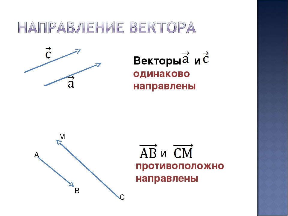 Неколлинеарные векторы рисунок