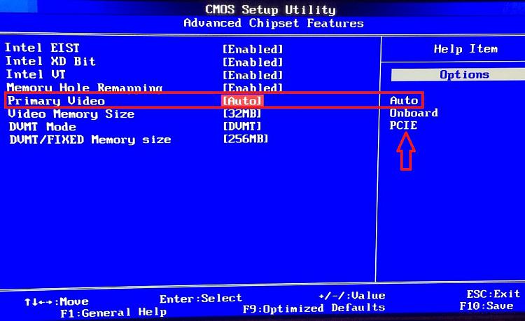 Переключение видеокарт в BIOS